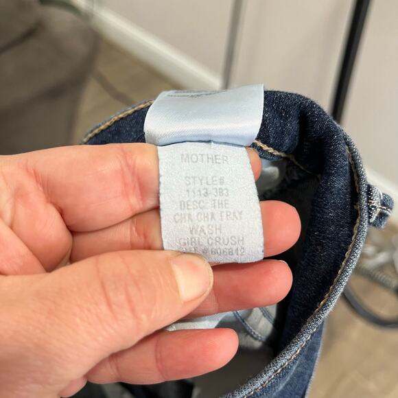 Mother Jeans Cha Cha Fray Girl Crush Crop Flare Raw Hem Designer Denim Sz 29 - Picture 6 of 15
